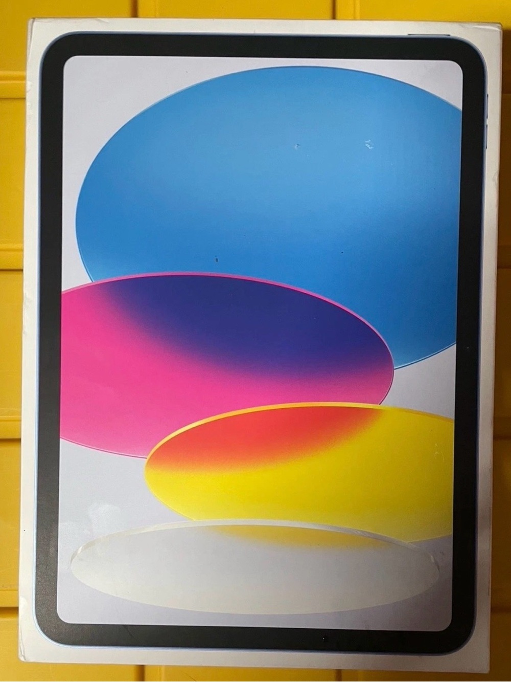 Apple Home Art Poster - Blue, Pink, Yellow
